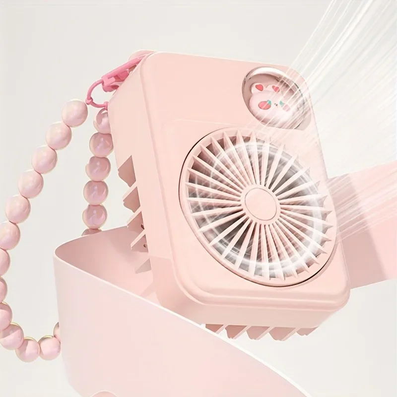 Portable Creative Small Fans Pocket Small Electric Fan Wedding Gift Cute Cartoon Handheld Mini Fan With Pendant USB Rechargeable