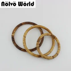 4-10 pieces,2 colors 11cm 15cm Braided Rounden Rattan Handles for purse,Women diy bags handbags Rattan Circle Handle crafts