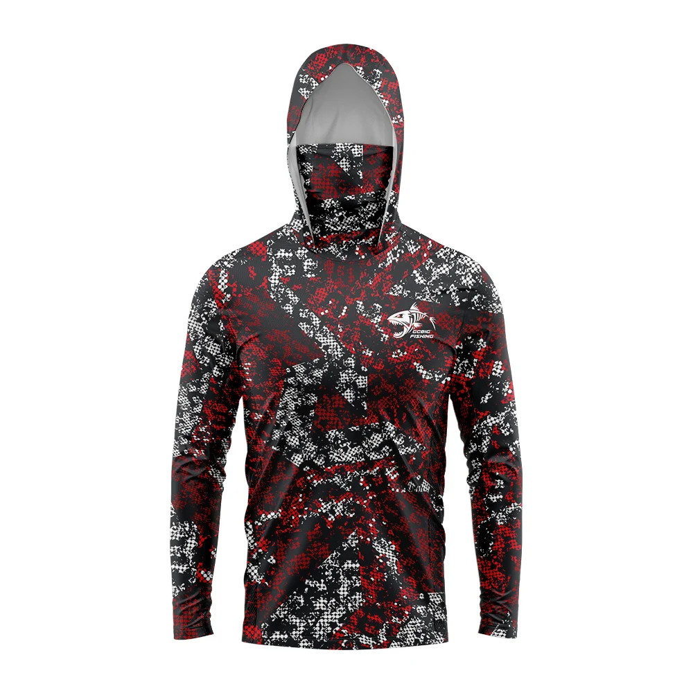 New Jungle Camouflage Sea Fishing Long Sleeve Fishing Hoodie for Men Anti-UV Sun Protection Clothes Fish Shirt Hunting Jerseys