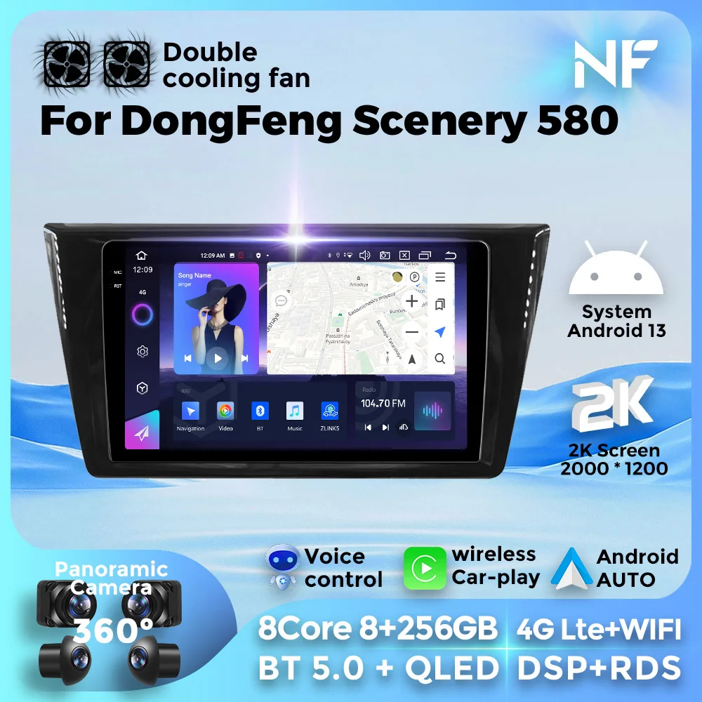 

Android 13 Car Auto Radio For DongFeng Scenery 580 Multimedia Video Player Navigation GPS Wireless Carplay Auto 4G WIFI 8Core