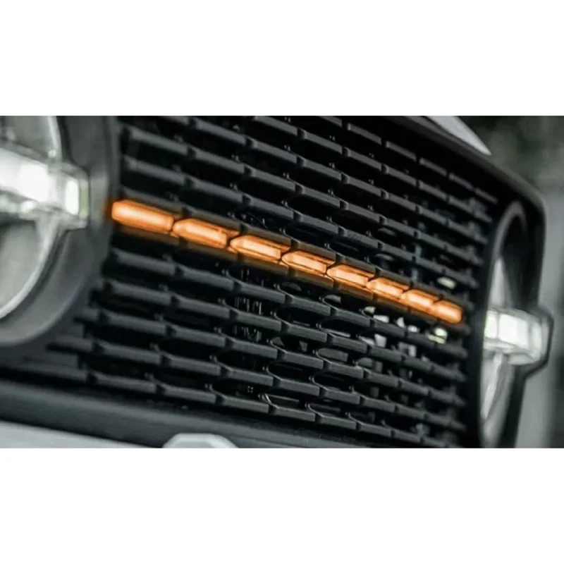 Upgraded ABS Front Middle Mesh Grille, Equipped with 8 Yellow LED Lights, Suitable for GWM tank 300 Accessories - Image 3
