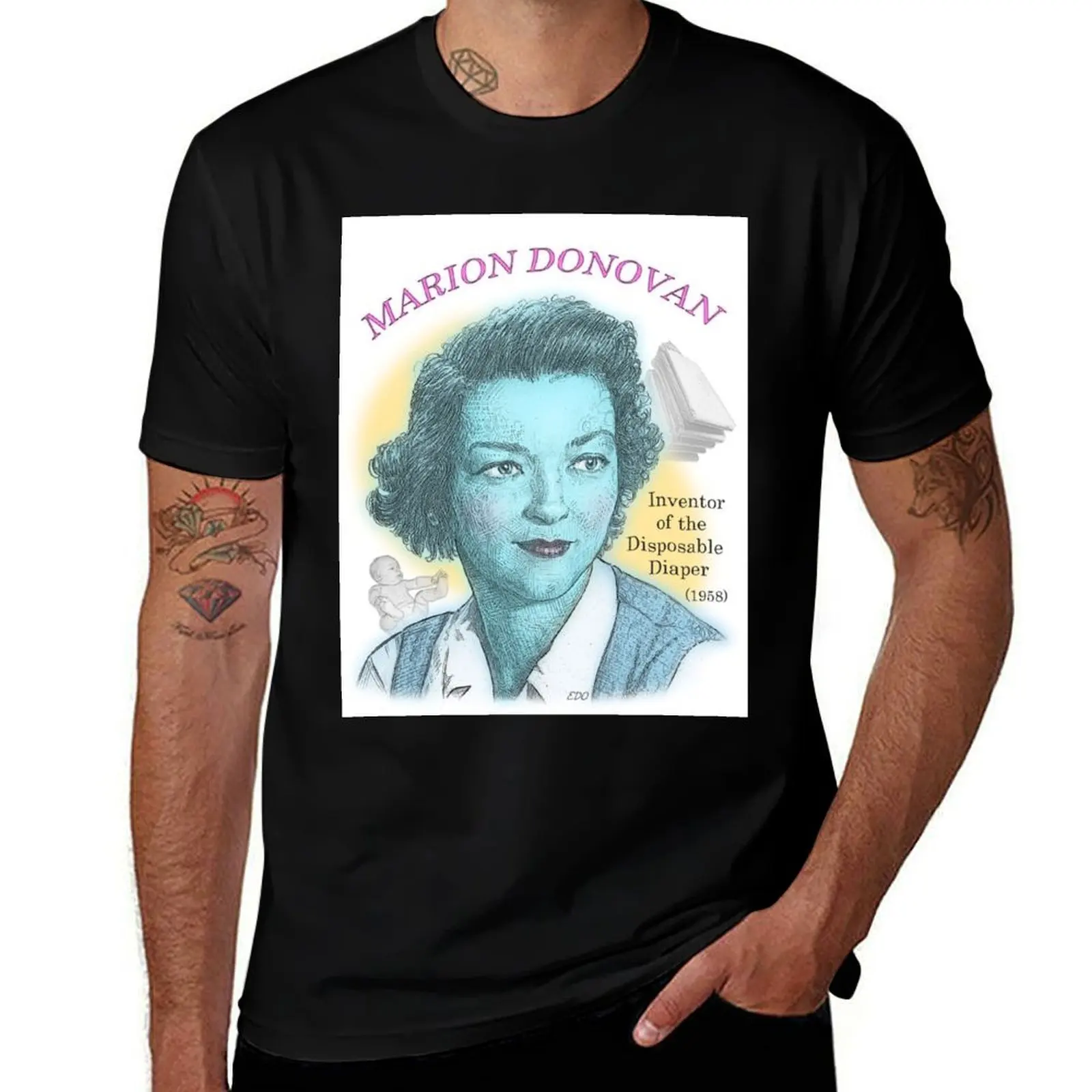 

Marion Donovan, the of Disposable Inventor Diaper T-Shirt Soft Durable Cotton T-Shirt