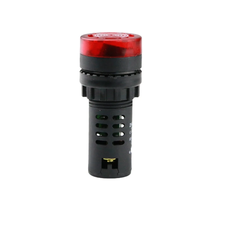 Lampada di segnalazione indicatore di allarme flash LED con segnale acustico 12/24/110/220V AD16-22SM 22MM montaggio a pannello rosso/giallo/verde
