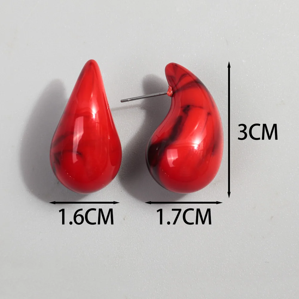 FishSheep Statement Chic Acrylic Dupes Chunky Tear Drop Earring for Women Lightweight Smooth Hoop Earrings Trendy Jewelry Gifts