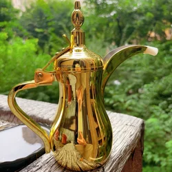 Golden Coffee Pots, narrow teapot , long-mouthed teapot tea kettle with filter mesh. Arabic Pot ,350/700/1100ML