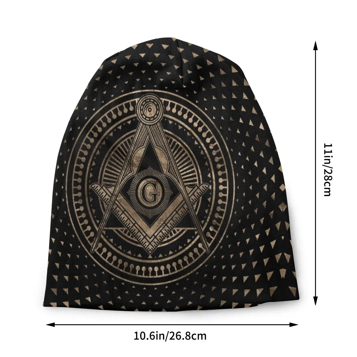 Custom Unisex Bonnet Winter Warm Knitted Hat Freemasonry Symbol Square And Compasses Beanies Caps Mason Beanie Hats Ski Cap