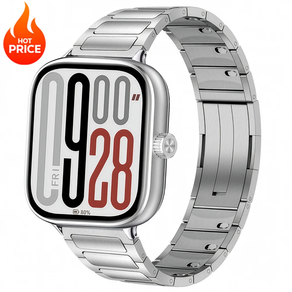 

Ремешок из нержавеющей стали для Redmi Watch 6/5/4, металлический быстросъемный браслет для Xiaomi Mi Band 9Pro 8Pro, аксессуары для браслетов