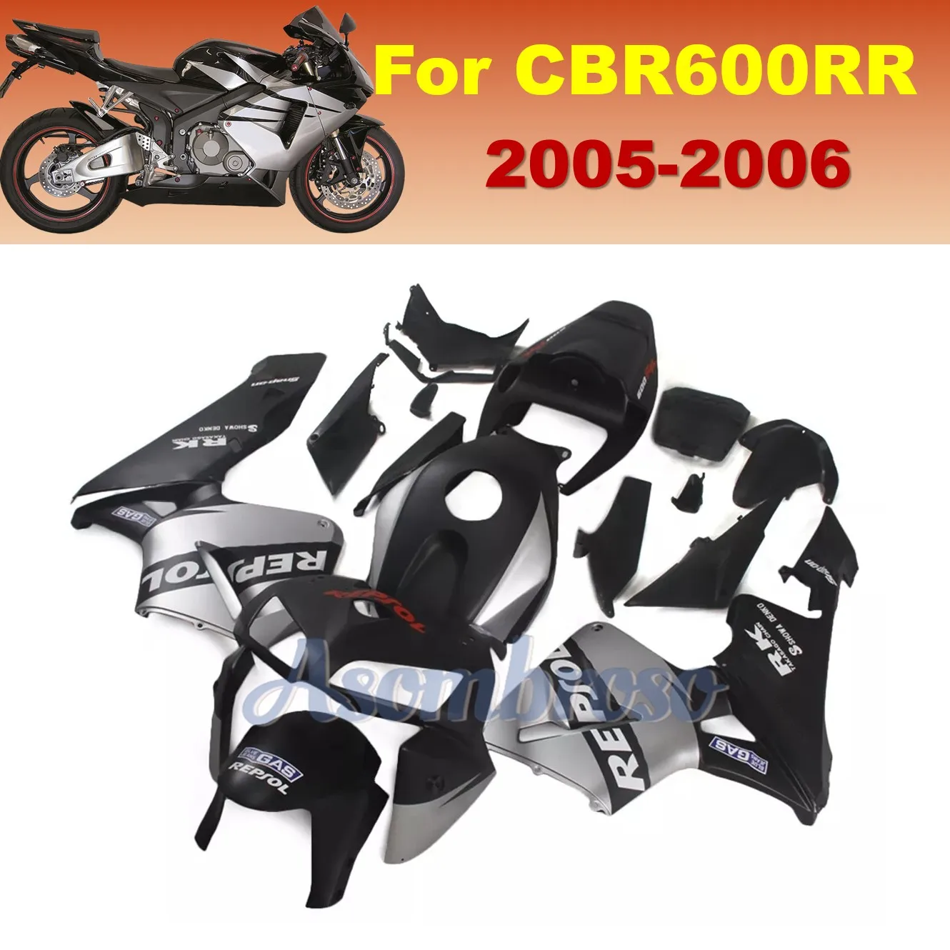 Carenado de carrocería ABS moldeado por inyección para Honda CBR600RR 2005 2006 CBR 600RR CBR 600 RR Repsol kits de carrocería