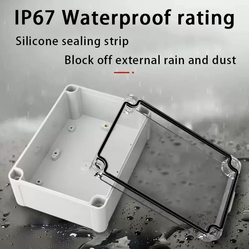 IP67 waterdichte grijze/transparante dekseldoos aansluitdoos gemaakt van ABS-kunststof - waterdichte elektrische buitendoos - aansluitdoos