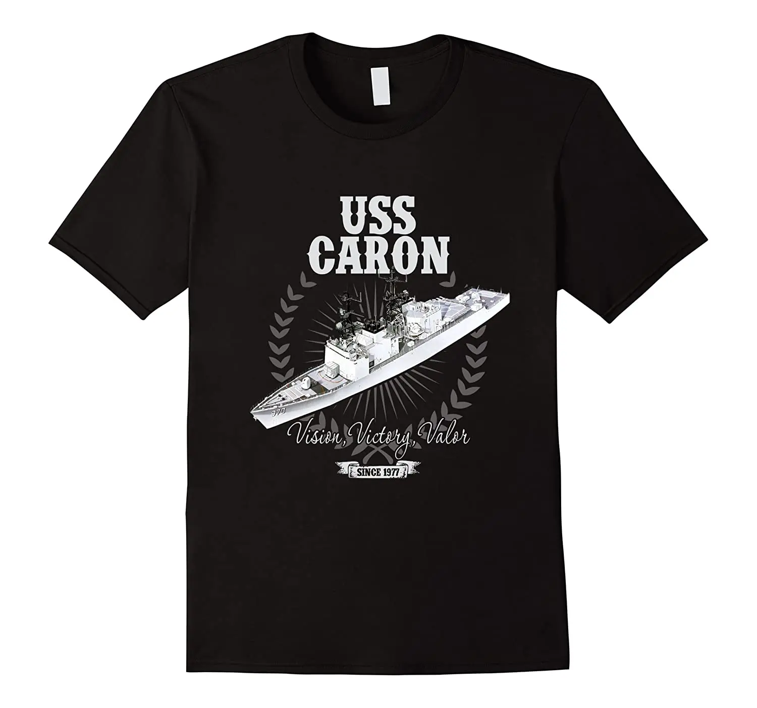 USS Caron DD-970 Destroyer T-Shirt 100% Cotton O-Neck Summer Short Sleeve Casual Mens T-shirt Size S-3XL