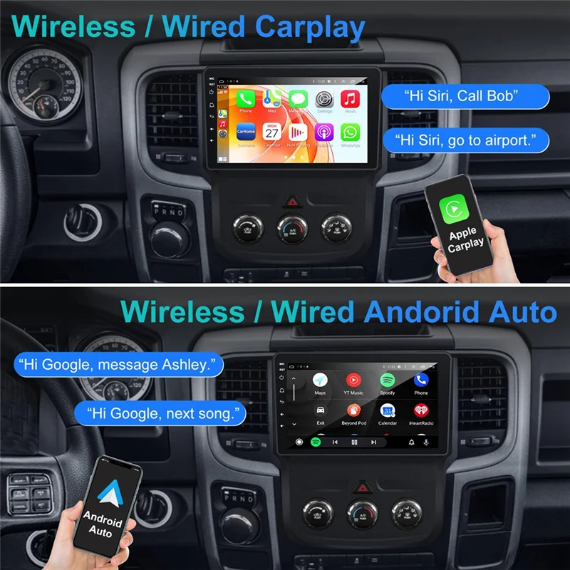 

Classy-For Dodge RAM 1500 2500 3500 2013-2018 Car Stereo, 2+32G Android 12 9Inch Touch Screen Radio Carplay Android Auto Camera