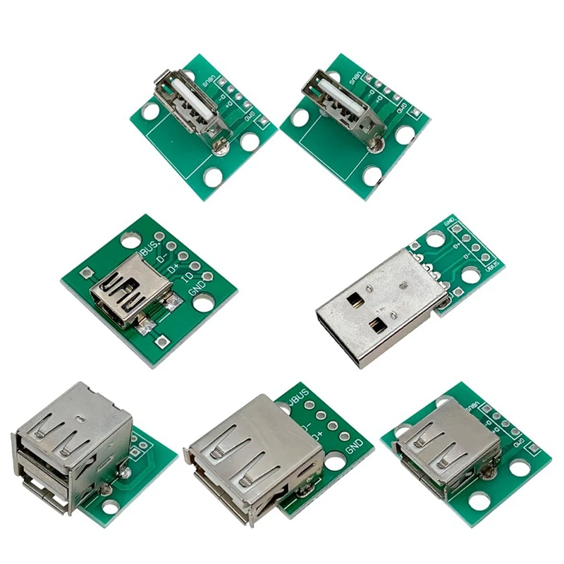 Mini USB To DIP Connector With PCB Board, Micro-USB,USB 2.0,Type C,USB B,USB 3.0,16 Models Socket Adapter Set