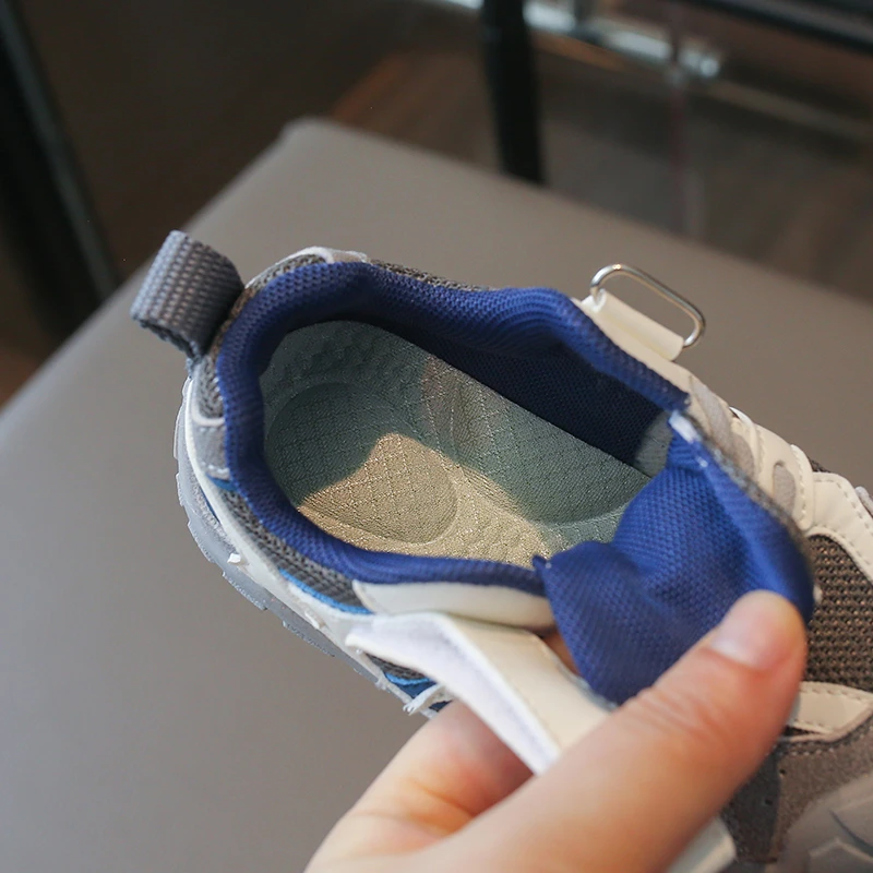Kinder-Sneaker mit Klettverschluss, leichte Sportschuhe für Kleinkinder, Jungen und Mädchen, Frühling/Herbst, atmungsaktive Mesh-Patchwork-Schuhe – Detail 8