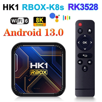 NEW HK1 RBOX K8S RK3528 Android 13 Quad Core Rockchip 8K Dual Wifi 2.4G 5G BT4.0 Smart TV Box 2GB 4GB 16GB 32GB 64GB 100M LAN