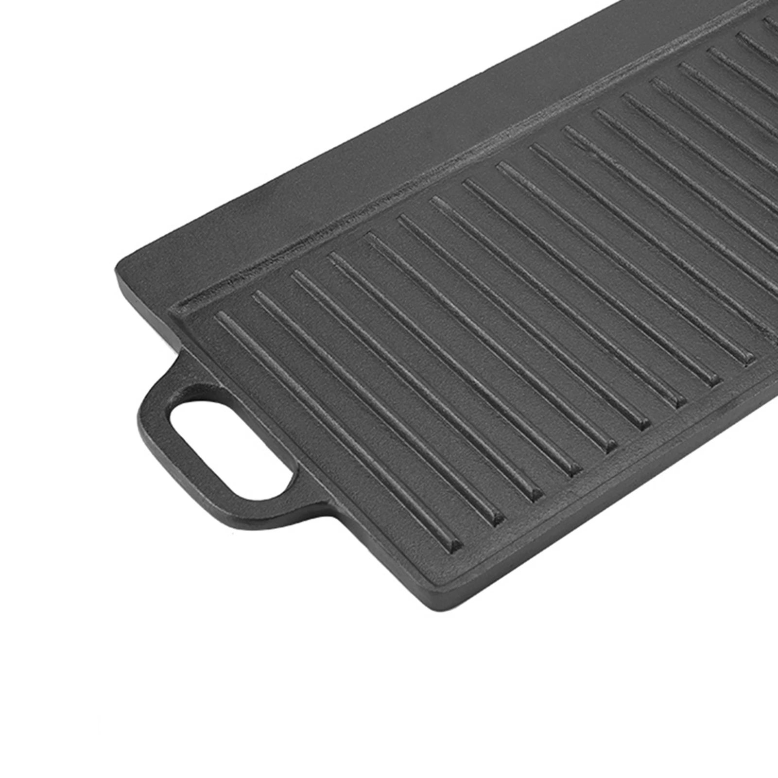 تخليص خصومات كبيرة، صينية شواء غير لاصقة من الحديد الزهر، صينية شواء مضلعة ومسطحة مزدوجة الجوانب، صينية طهي للخبز #2