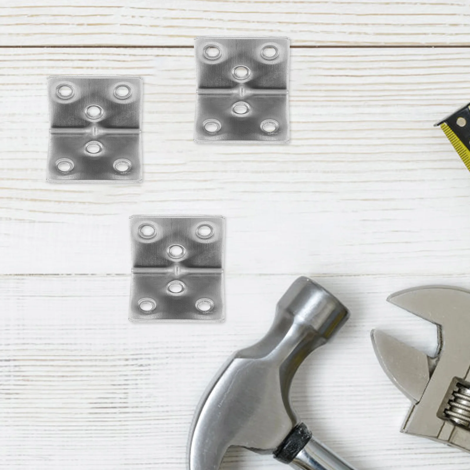 

10 Pcs Stainless Steel Corner Code Bed Frame Gusset Angle Connector Brackets Bookshelf Brace Shaped Plates