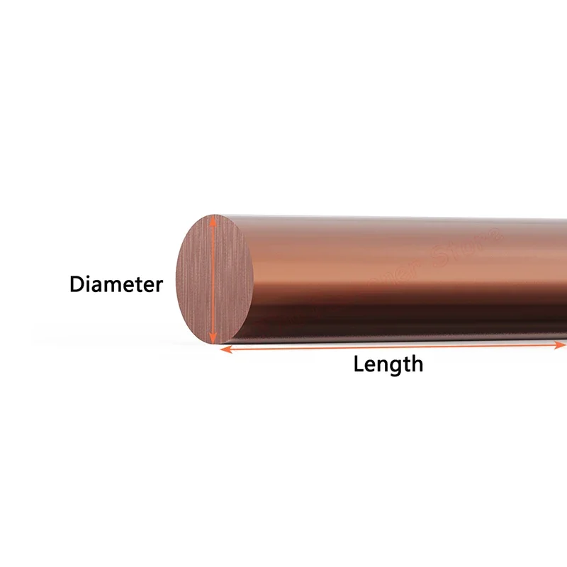 1pcs Length 300mm 400mm T2 Pure Copper Rod Solid Red Copper Diameter 10 12 14 15 16 18 20 22 25 28mm Die Discharge