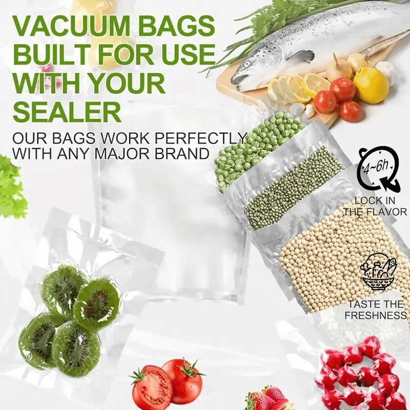 50PCS Net Pattern Vacuum Bag Food Bag Household Fresh-Keeping Bag Cooked Food Packaging Bag