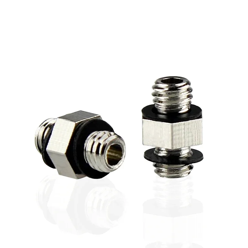 

10Pcs Metal Brass Joint 2-Way M3 Double-Diameter M5X0.8 Pneumatic Connector Hose To 1/8" Male Mini Copper Nickel Plated Fitting