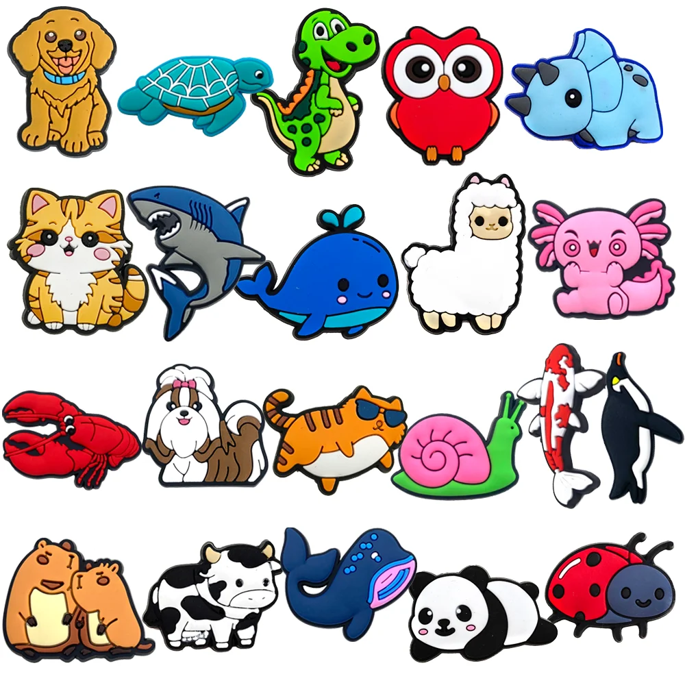 1pcs Cute Dogs Cats Capybara Cartoon Animals Shoe Accessories Shoe Decorations Charms for Women Girl Kids Gifts