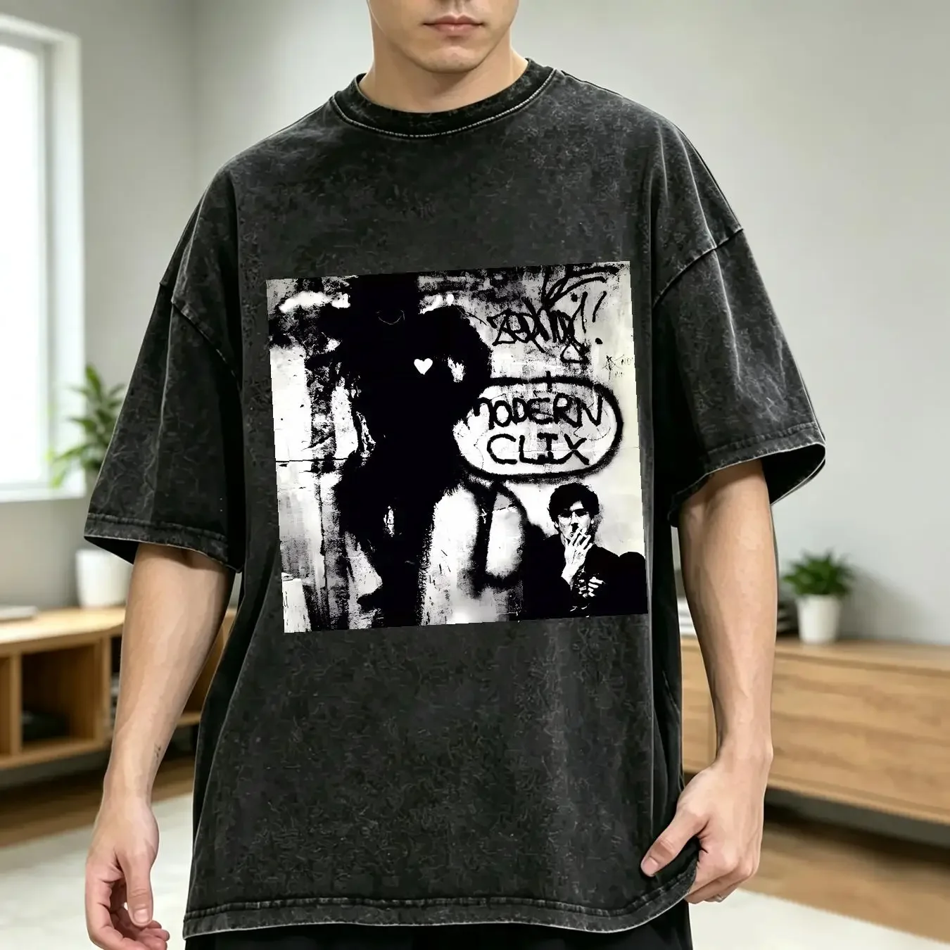 washed T Shirt CHARLY GARCIA clics modernos vinyl cd cover SMALL MEDIUM LARGE XL vintage Washed Top For Everyday Wear Casual