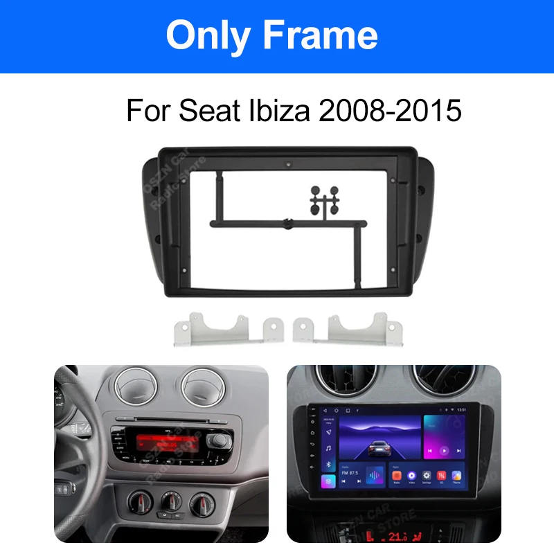 9 Inch Car Frame Fascia Adapter Canbus Box For Seat Ibiza 2008 -2012- 2015 Android Radio Audio Dash Fitting Panel Kit