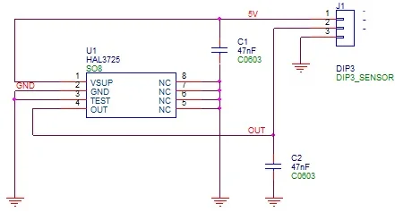 HAL3725 Hall Angle Sensor Module PCB Replaces for MLX90316 With Magnetic Steel Position Sensor Hall Effect Sensor Angle,Linear