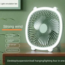 Portable Camping Ceiling Fan Desktop Fan 3-speed Light USB Charging Night Light For home office Fan Outdoor Ceiling Tent Indoor