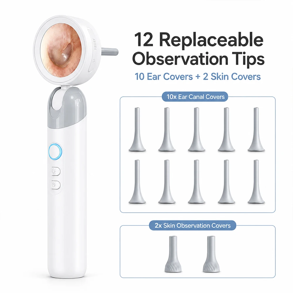 SIHAO 4 LED Lights Digital Ear Otoscope Ear Cleaner Camera 1.38