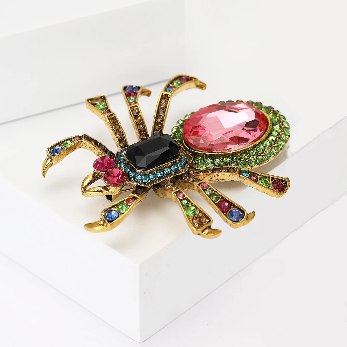 Vintage Rhinestone Big Spider Brooches for Women Unisex Insect Pins 3-color Available Casual Party Accessories Gifts