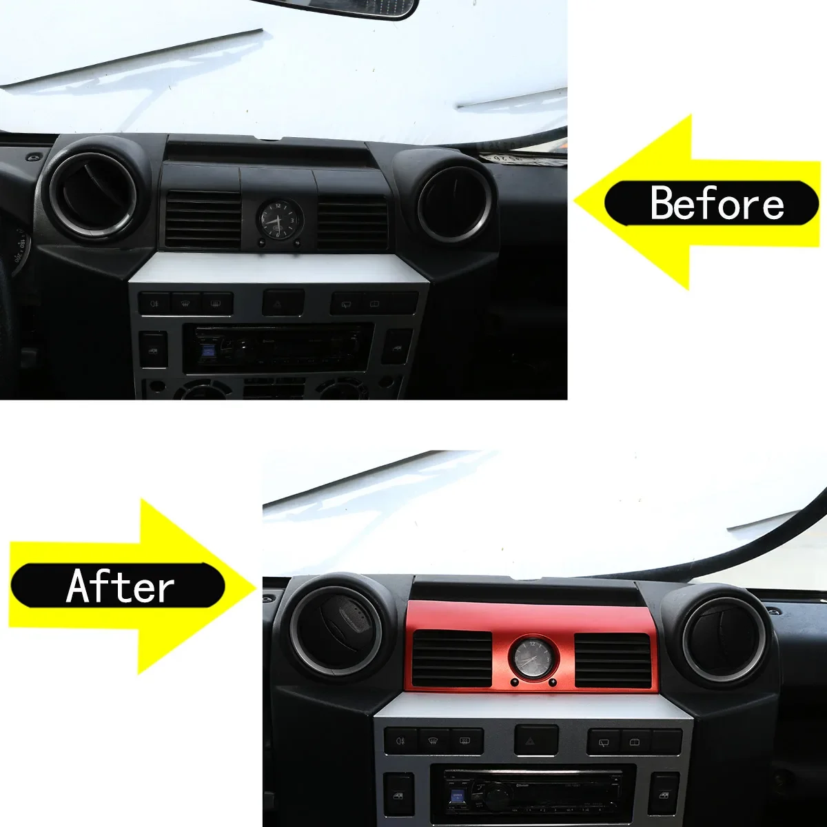 For 2008-2018 Land Rover Defender 110 central air-conditioning control air outlet frame decoration stickers interior accessories