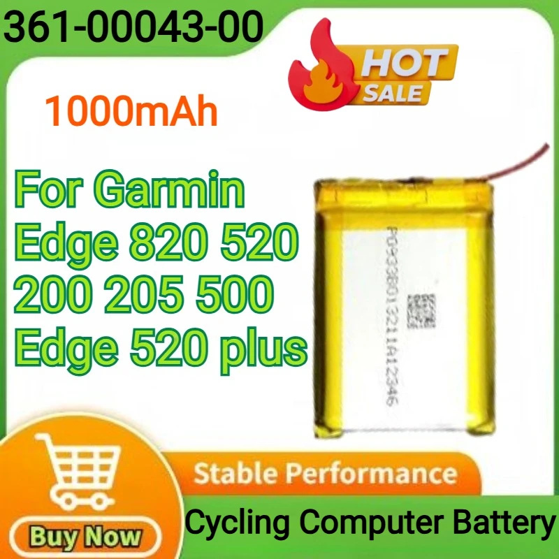 

1000mAh 361-00043-00 Replacement Battery For Garmin Edge820 Edge 520 Plus Edge 500 205 200 Edge 820 520 GPS Cycling Computer