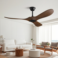 52 60 70 Inch Ceiling Fan Industrial Vintage Wooden Ventilator No Light Remote Control Decorative Blower Wood Retro Large Fans
