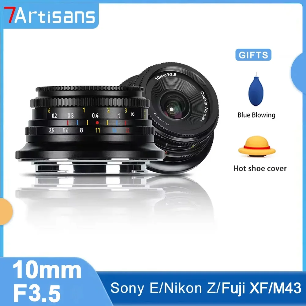 

7artisans 10mm F3.5 108° Ultra-Wide Angle APS-C portraits Prime Lens for Sony zve10 a6400 a7iii Fujifilm XF Nikon Z M4/3 Mount