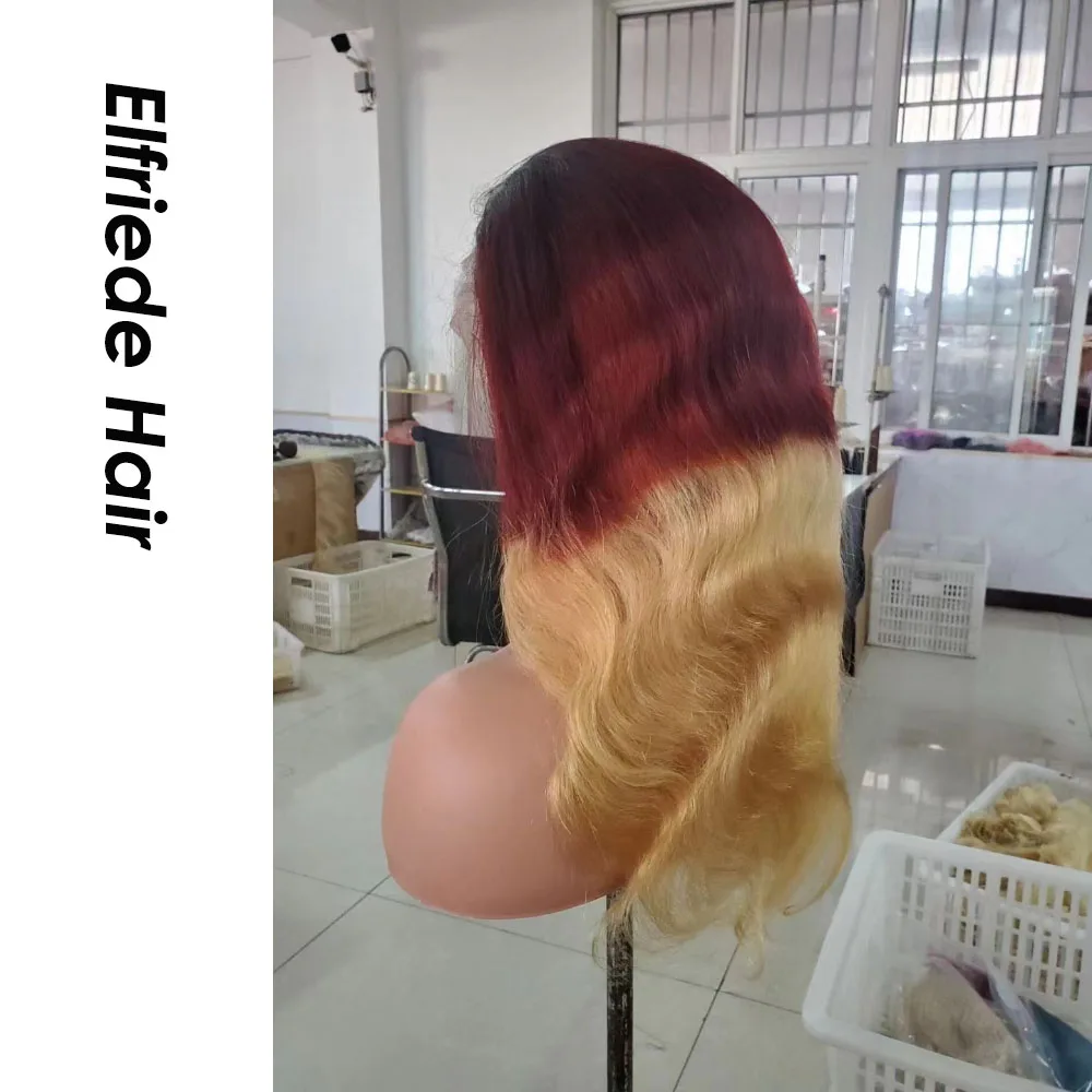 Lace frente peruca corpo onda ombre loira mel 4x4 13x4 13x6 hd, peruca frontal, 100% cabelo humano, para as mulheres