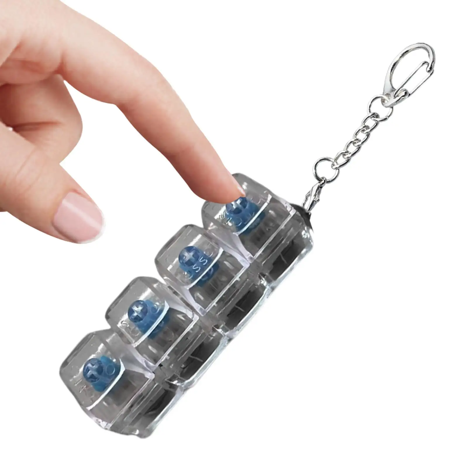 Keyboard Fidget Toy 4 Keys Sensory Toy with Light Keyboard Keychain for Adult Classroom School Desk Sensory Stimulation Boredom