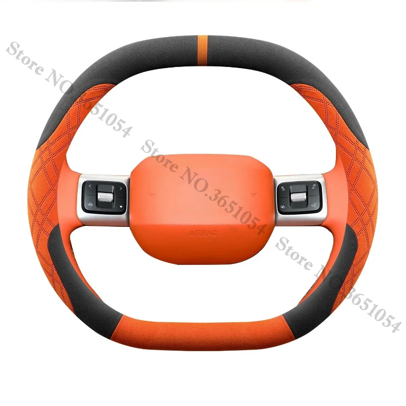 Funda de Volante de Alta Calidad para Volkswagen VW ID.ERA 9X, Trenzada, Tipo Doble D, Protector de Volante, Funda Volante Coche