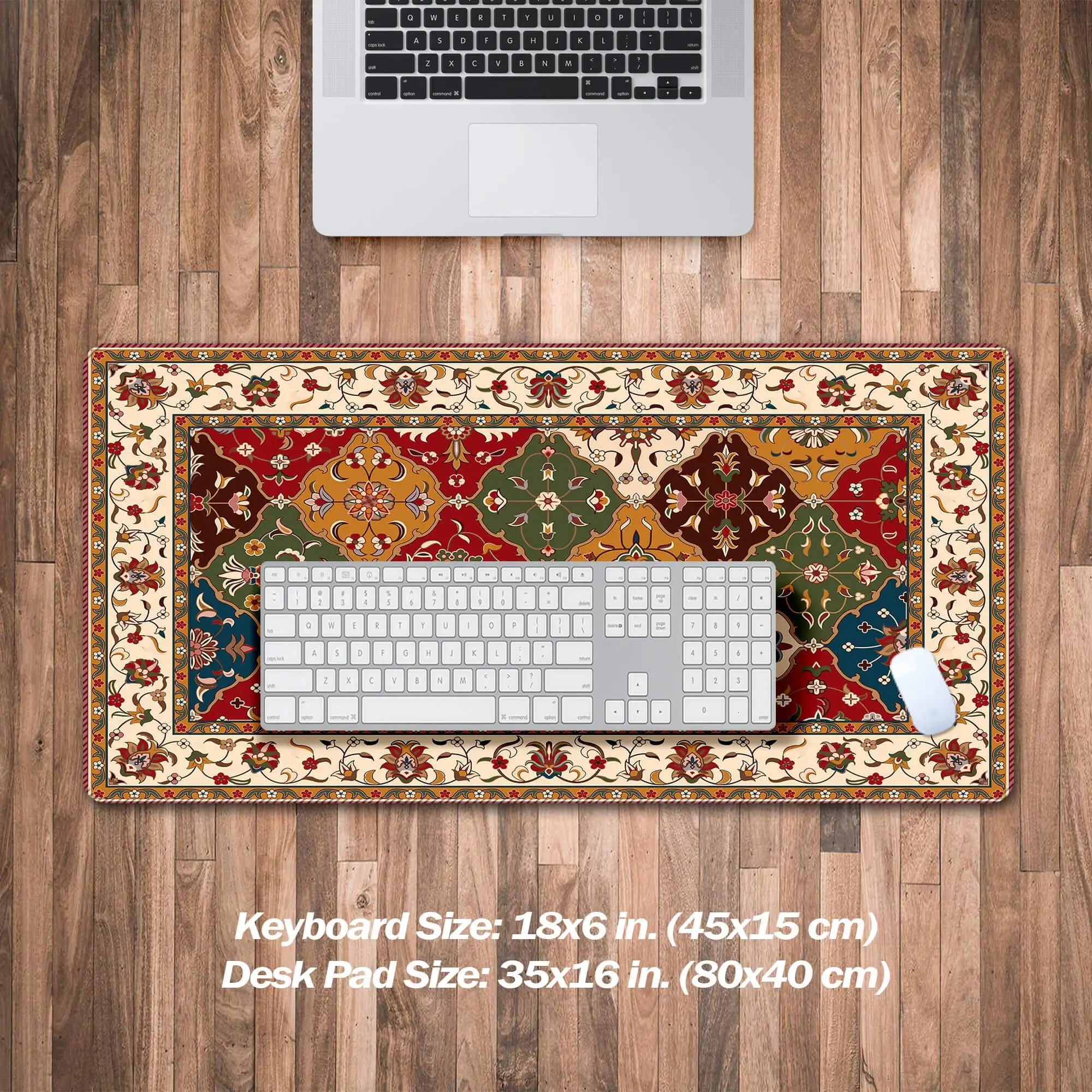 Textured Persian Carpet Office, Abstract Tribal Vintage Mouse Pad, Desk Carpet, Artisan Desk Decoration, Desk Computer Mat