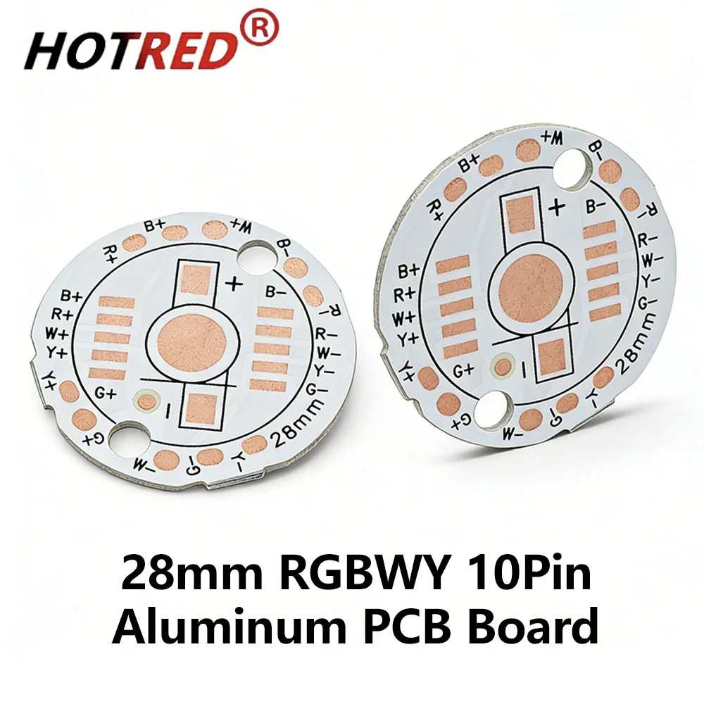 

2-10pcs LED PCB Board Substrate 28mm Base High Power Heat Sink for 15W 10Pin High Power LED RGBWY Lamp beads Stage lights Source