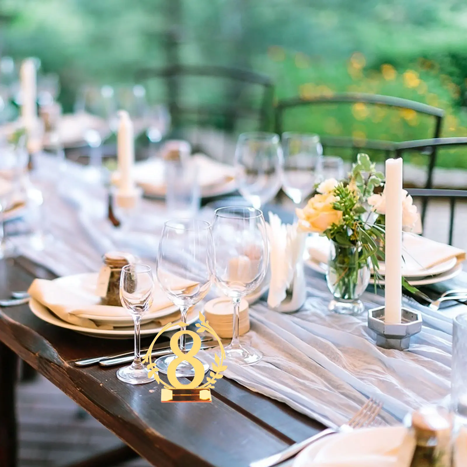 

10Pcs Elegant Table Numbers for Wedding Party Banquet Restaurant Acrylic Seat Signs Reusable Number Discs Event Decor