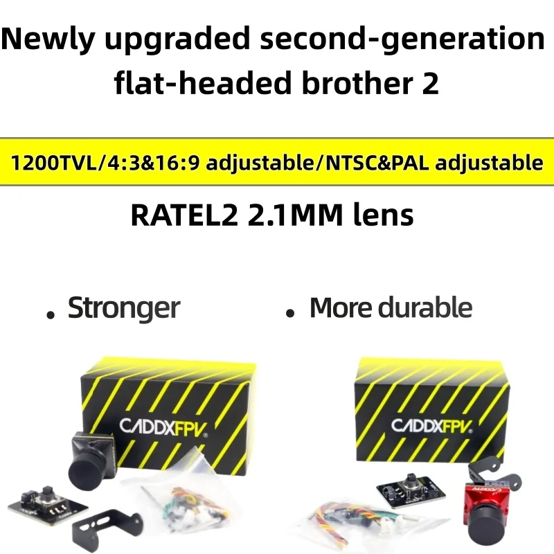 Caddx Ratel 2 V2 FPV Câmera Ratel2 Lente 2.1mm 16:9/4:3 NTSC/PAL comutável com lente de substituição Micro FPV Camera Drone