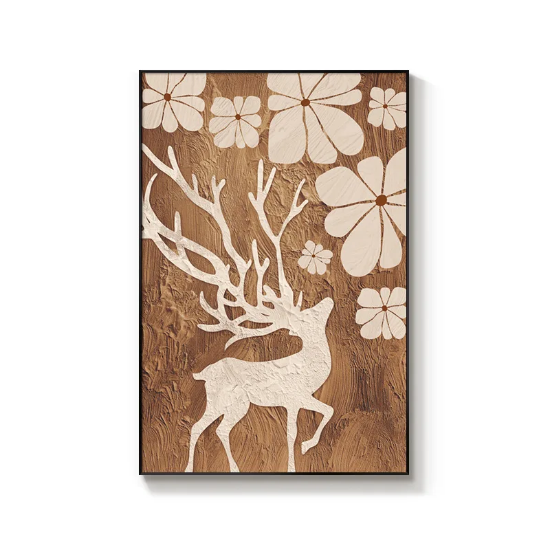 

Living room decorative paintings, medieval sofa background wall murals, French retro high-end, elk hanging paintings