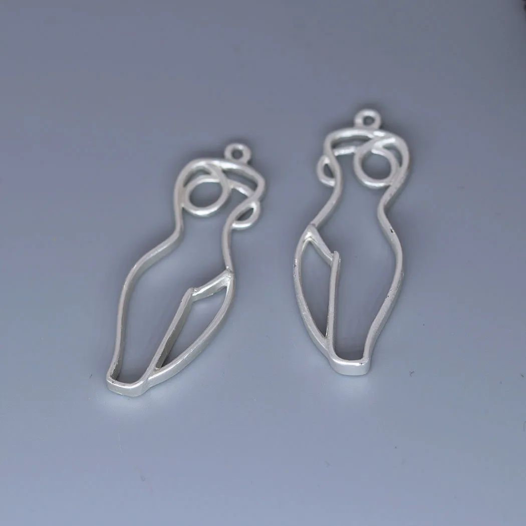 5pcs/lot Nude Female Body Necklace Charms Fashion Women Simple Naked Woman Feminist Charm Pendant Handmade Jewelry