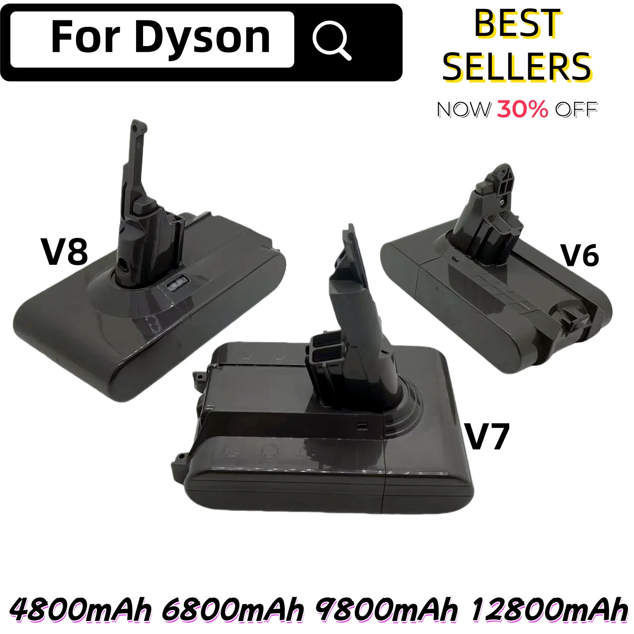 

6800 мАч 21,6 В для Dyson V6 V7 V8 V10 Аккумуляторная батарея SV09 SV10 SV11 SV12 Ручной пылесос Адаптер зарядного устройства