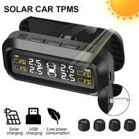Sistema de Monitoreo de presión de neumáticos TPMS Solar, advertencia de temperatura, ahorro de combustible con 4 sensores externos, Monitor de presión de neumáticos de coche