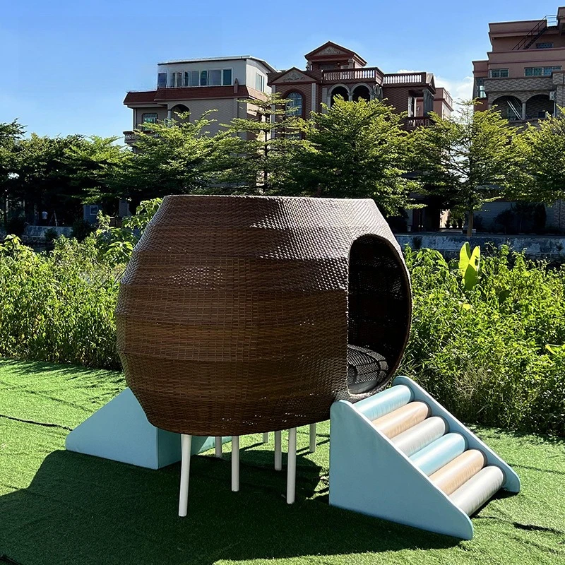 

Outdoor leisure rattan weaving scenic spot Internet celebrity check-in photo bird's nest courtyard balcony swimming pool round