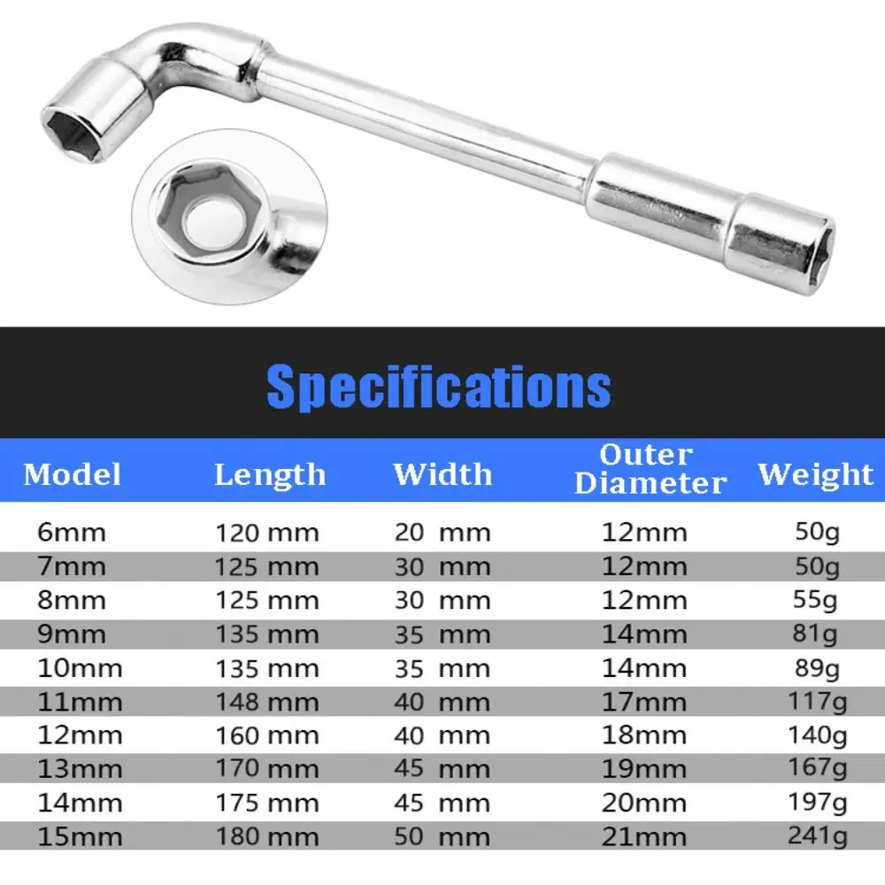 Car Repair Tool L-shaped Socket Wrench Hexagonal Spanner Hand Tool