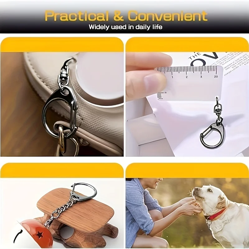 60pcs Silver Unisex Keychain Lobster Claw Keychain Great Keychain Lanyards Gift Making Bag Additions Pet Locks Crafting Supplies