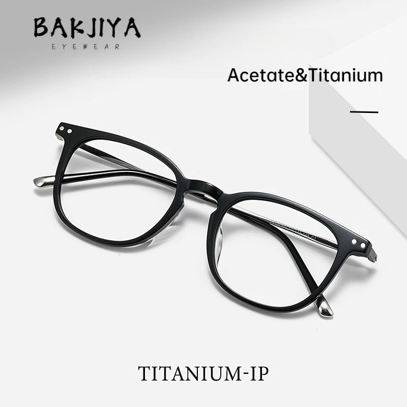 

New Trend Acetate Titanium Eyeglass Frame Designer Men Women Optical Prescription Glasses Integrated Nose Pad Retro Oval Eyewear