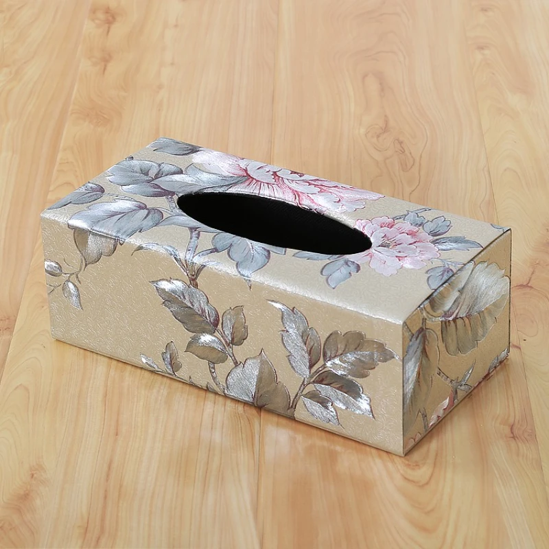 2027 High Grade European Leather Household Tissue Box Kitchen Storage Hotel KTV Napkins Paper Box Cute Car Paper Box Organizatio